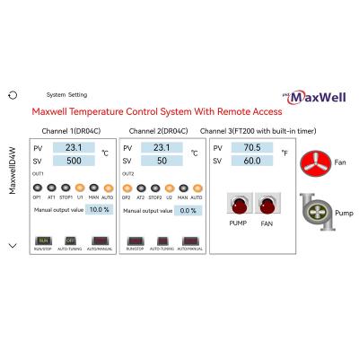 DIN rail temperature controller with HMI