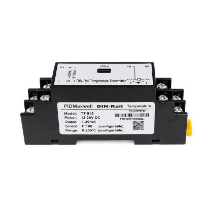 Universal Din Rail Temperature Transmitter – 4-20mA Output, PC & App Configurable