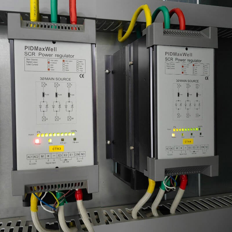 How do power regulators affect temperature control in industrial electric heating?